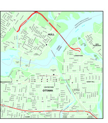 Ottawa City Map with Streets