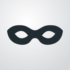 Icono plano antifaz en fondo degradado