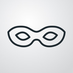 Icono plano silueta antifaz en fondo degradado