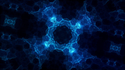 Naklejka premium Blue glowing abstract tekustura abstraction, smoke, lines, rectangles on a black background
