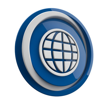 recommend clip art: ikona plastikowa 3D niebieskie koło i pierścień