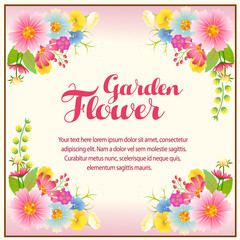 flower pink garden card