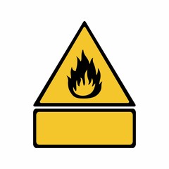 Flammable material sign vector design . ISO 7010 W021 Warning symbol.