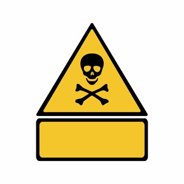 Warning toxic hazard sign vector design isolated on white background