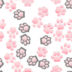 cat and dog paw print with claws