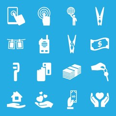 Set of 16 hold filled icons