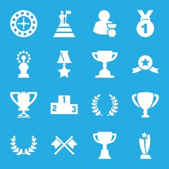 Set of 16 winner filled icons