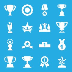 Set of 16 trophy filled icons