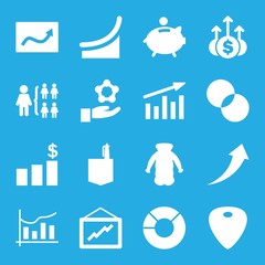 Set of 16 infographic filled icons