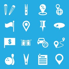 Set of 16 pin filled icons