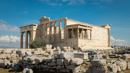 Fototapeta na wymiar The Erechtheion temple at the Acropolis, Athens