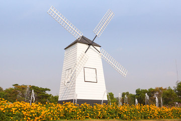 Wind mill with blue sky background