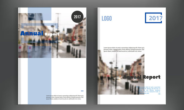 Vector brochure cover template with blurred city landscape. Business brochure cover design, flyer brochure cover, professional corporate brochure cover.