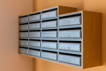 mailboxes in an apartment house