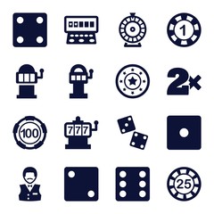 Set of 16 chance filled icons