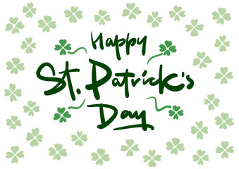 Happy St. Patricks Day vector lettering postcard