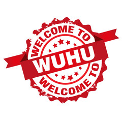 Welcome to Wuhu,,stamp.Sign.Seal.Logo