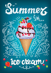Summer is ice cream poster