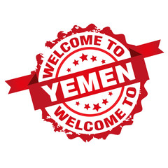 Welcome to Yemen,stamp.Sign.Seal.Logo