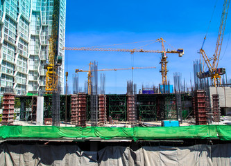 The under construction building at site