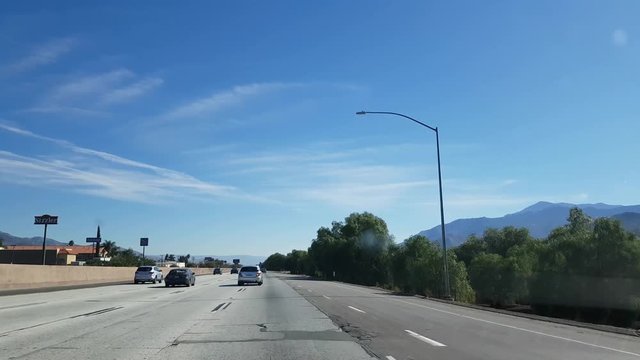 Driving on interstate 10, just outside Los angeles, california, in united states of america