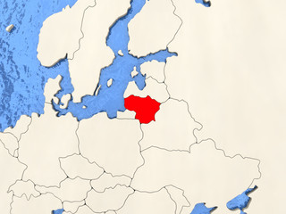 Lithuania on map