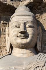 Fototapeta na wymiar Buddha statue at Yungang grottoes in datong, Shanxi province, China.