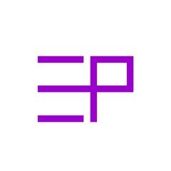 initial letter EP purple color logo vector