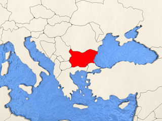 Obraz premium Bulgaria on map