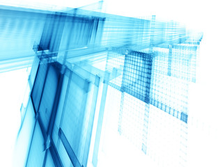 Obraz premium Abstract background element. Fractal graphics series. Three-dimensional composition of repeating grids. Information technology concept. Blue toned image over white.