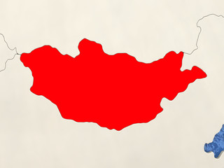 Fototapeta premium Mongolia on map