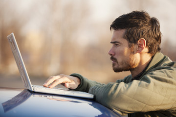 Man working on computer