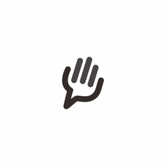 Fototapeta na wymiar Talk Hand Logo Vector
