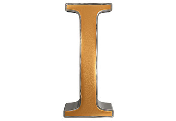 Uppercase letter I, isolated on white, 3D illustration