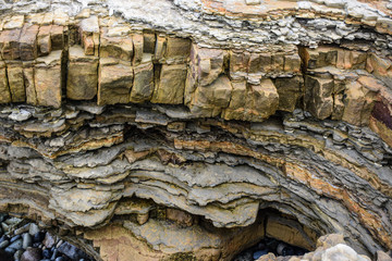 Different layers that formed the rock