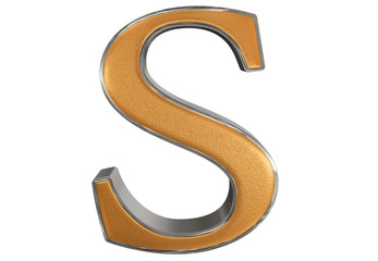 Uppercase letter S, isolated on white, 3D illustration