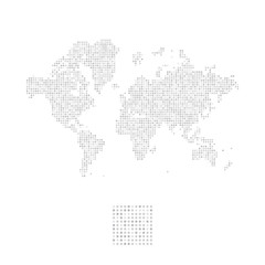 Abstract world map in a round dots. Flat vector illustration EPS 10