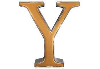 Uppercase letter Y, isolated on white, 3D illustration