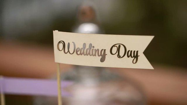 Wedding day sign outdoors shot
