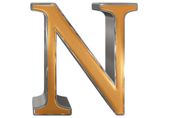 Uppercase letter N, isolated on white, 3D illustration