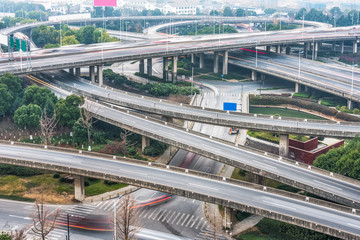 Obraz premium urban traffic with cityscape in modern city of China.
