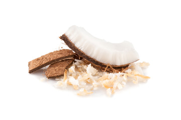 Coconut on white