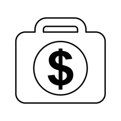briefcase with money isolated icon vector illustration design
