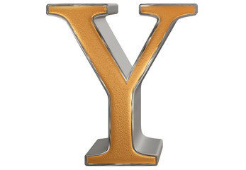 Uppercase letter Y, isolated on white, 3D illustration