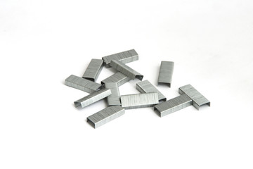 Staples isolated on white background.