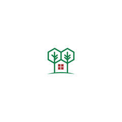 Trees Home Logo Vector