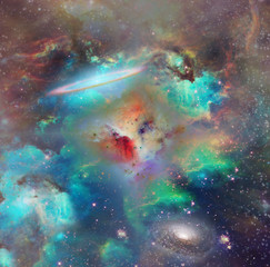 Fototapeta na wymiar Colors of The Universe Some elements provided courtesy of NASA 