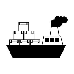 ship boat delivery service vector illustration design