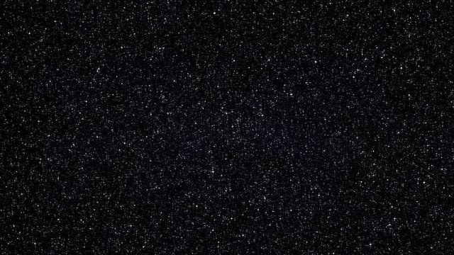 Loopable: Dense Star Field / Deep Space / Stars Background. Spinning dense realistic glowing 3D star field with nebulae.