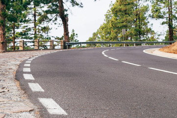 Turning road in highland area